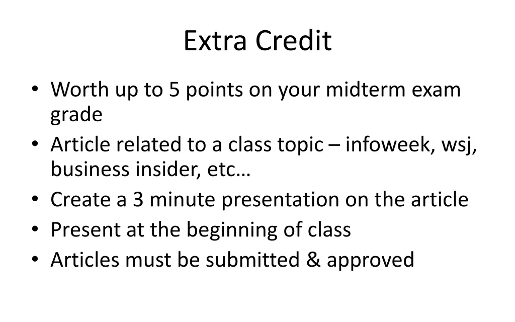 extra credit
