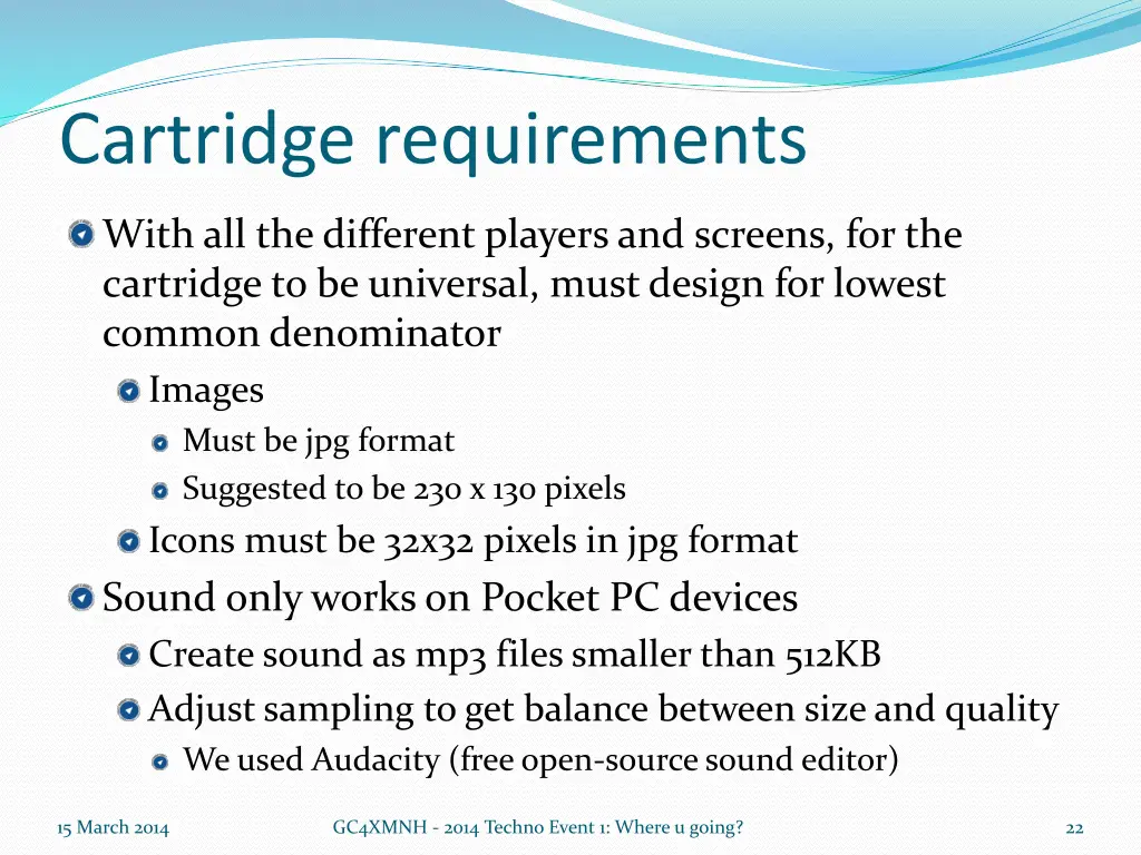 cartridge requirements