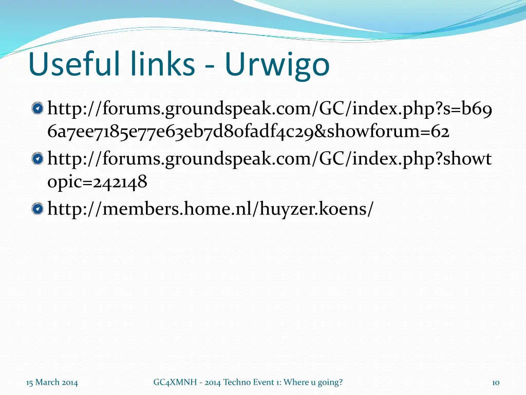 useful links urwigo
