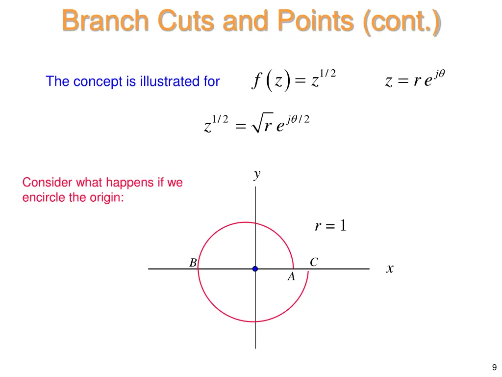 branch cuts and points cont 1