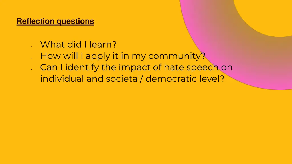 reflection questions