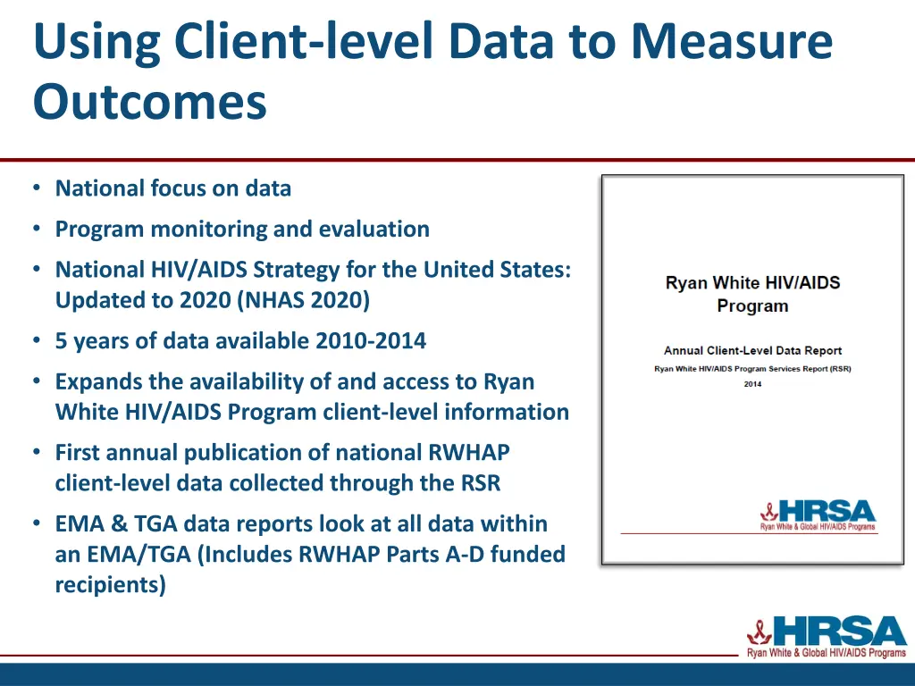using client level data to measure outcomes