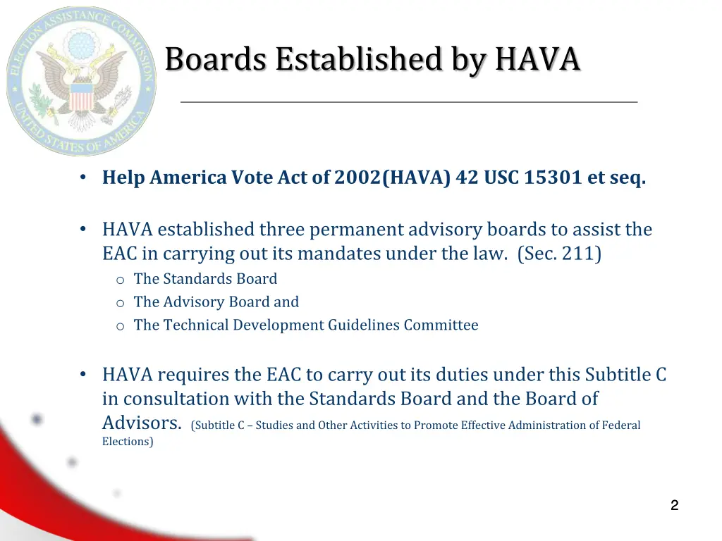 boards established by hava