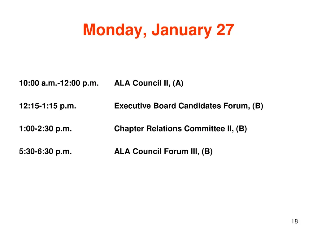 monday january 27