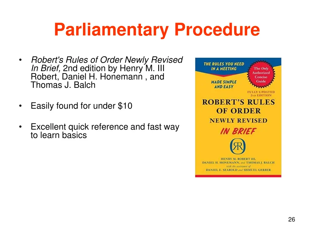 parliamentary procedure 1