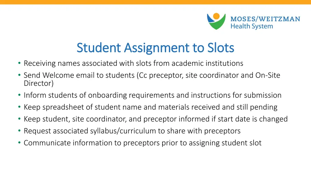 student assignment to slots student assignment
