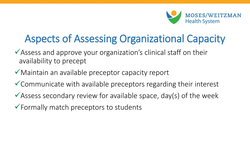aspects of assessing organizational capacity
