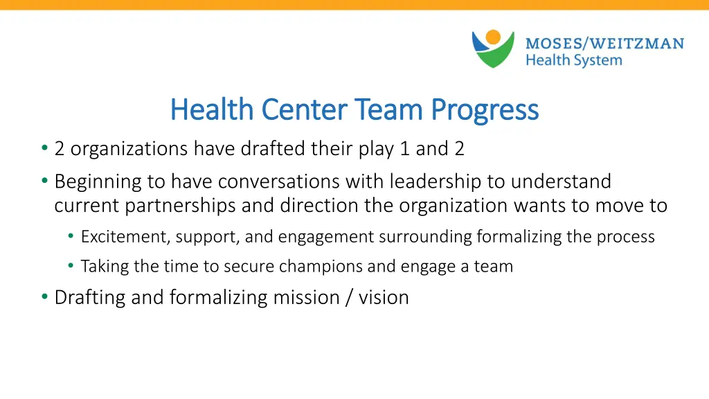 health center team progress health center team