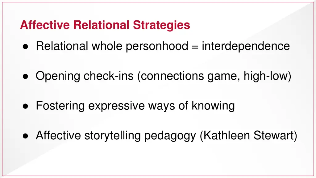 affective relational strategies