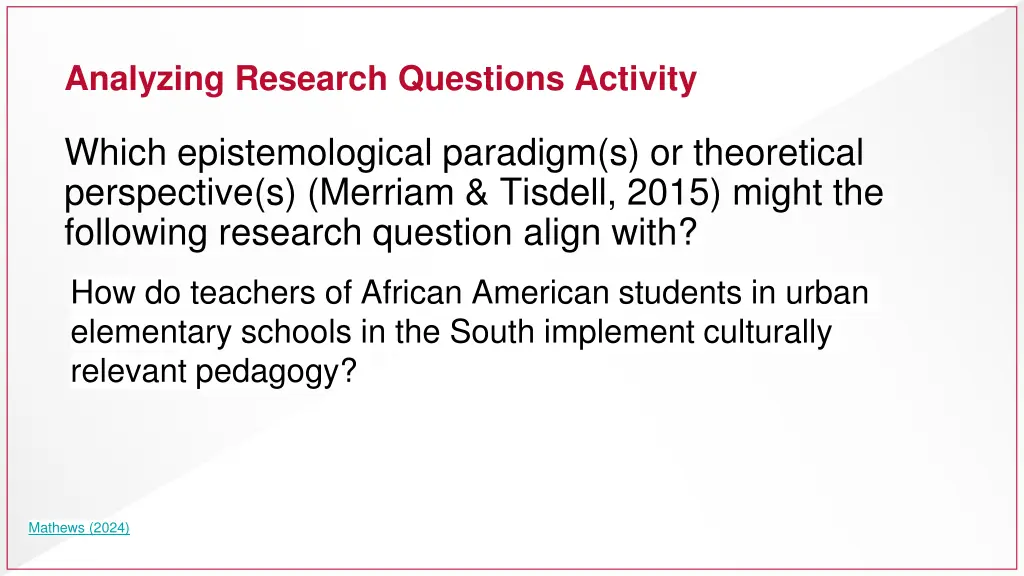 analyzing research questions activity
