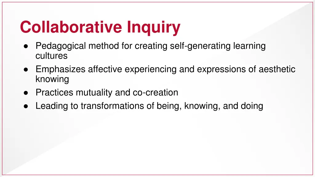 collaborative inquiry pedagogical method