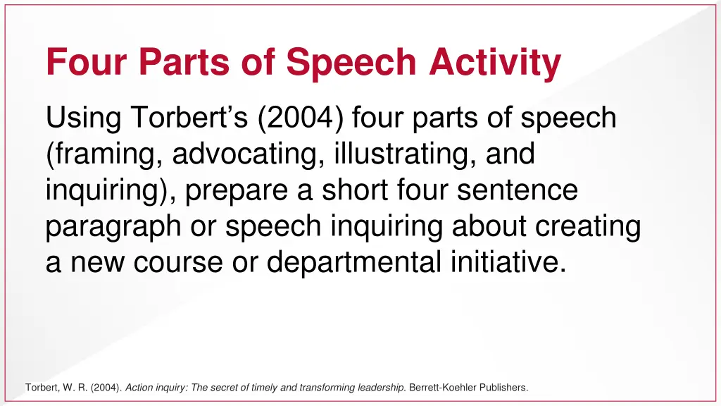 four parts of speech activity