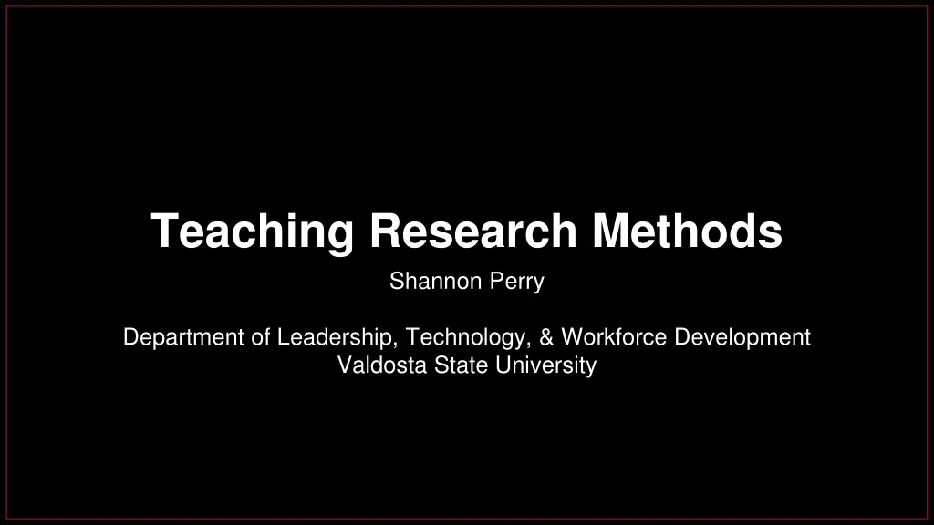 teaching research methods shannon perry