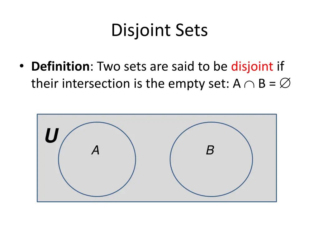 disjoint sets
