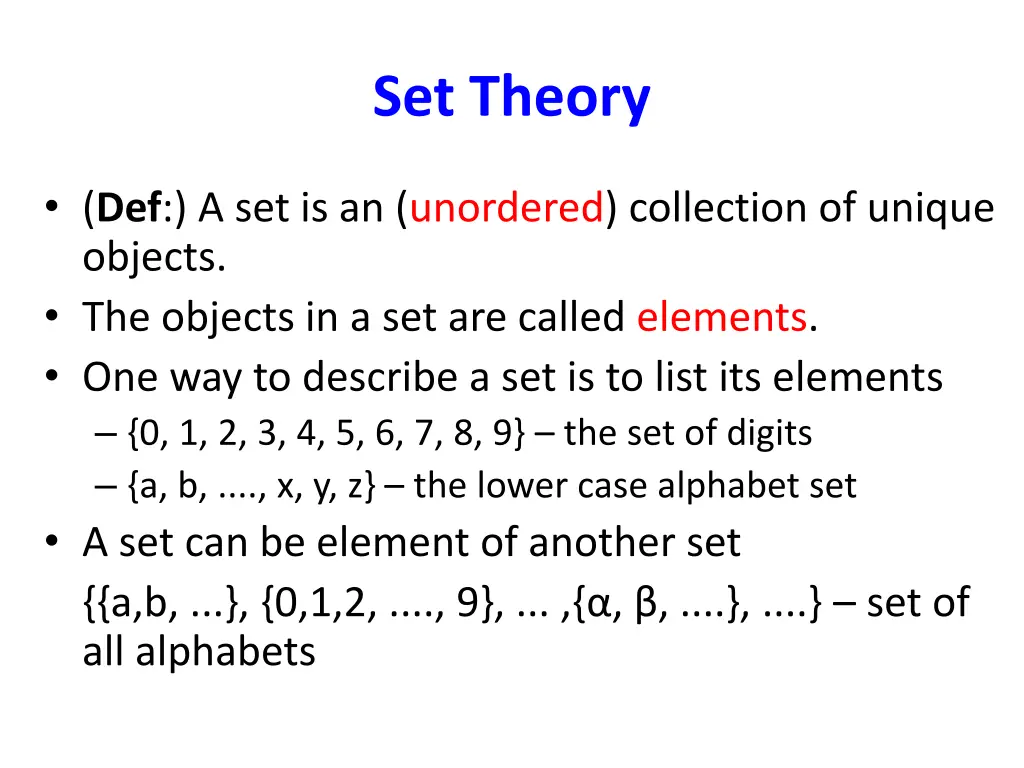 set theory 1