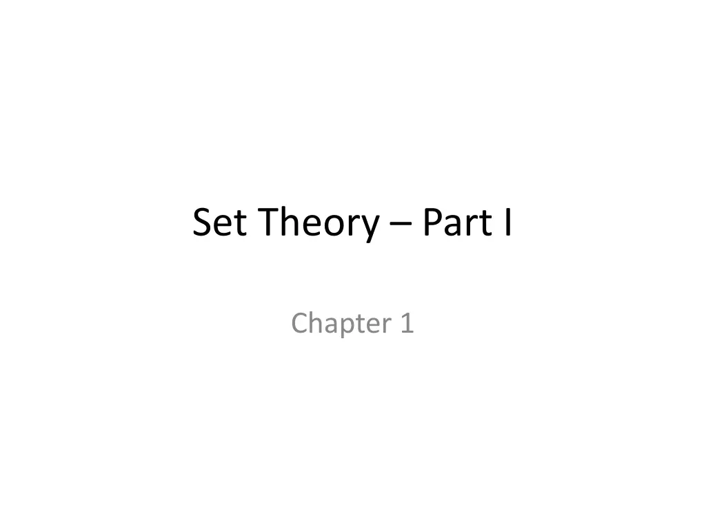 set theory part i
