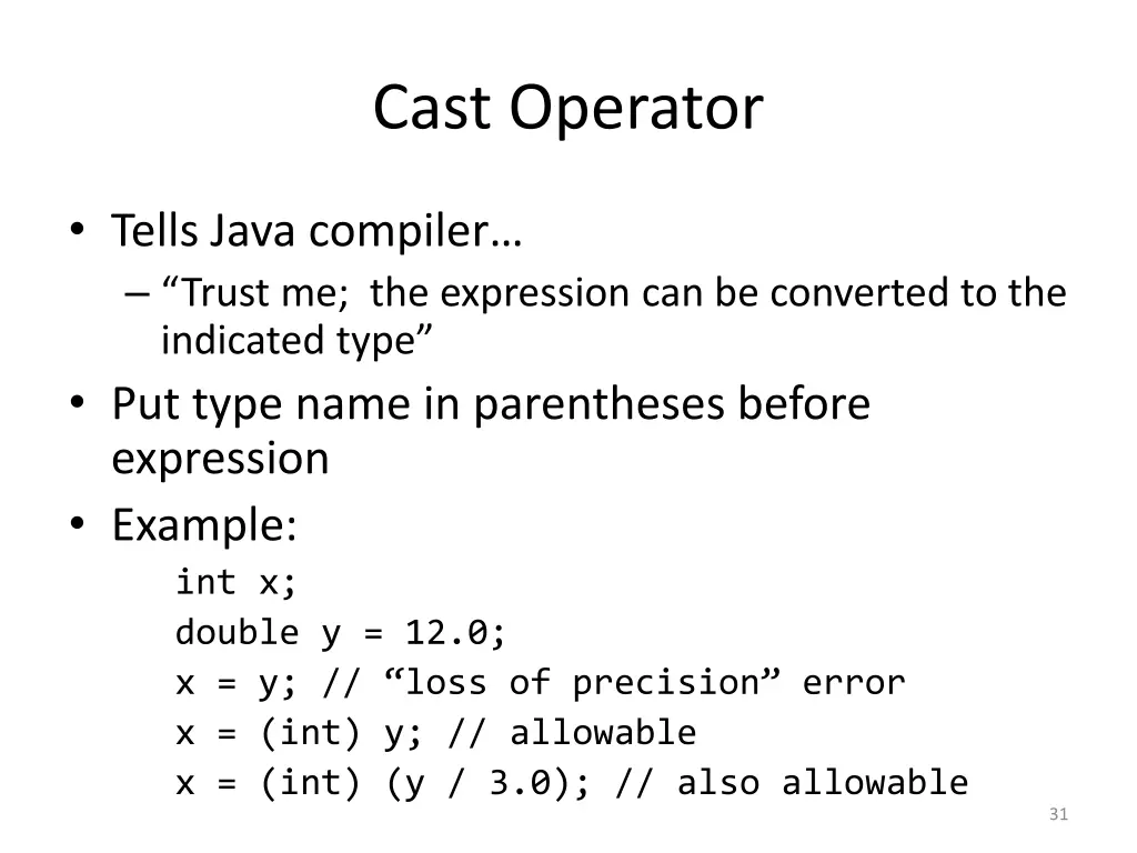 cast operator
