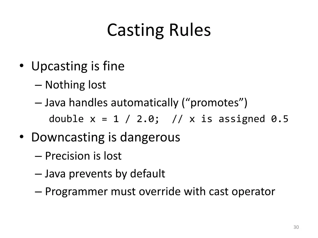 casting rules