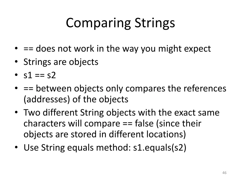 comparing strings