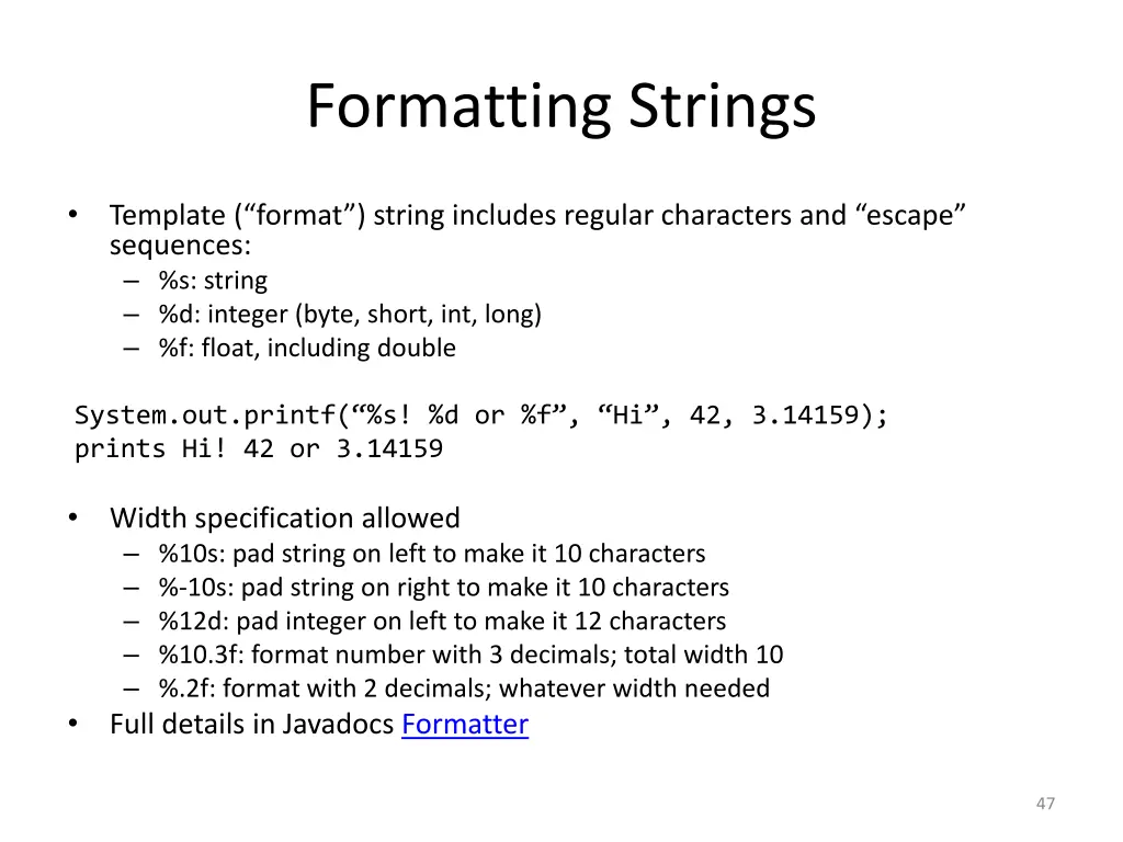 formatting strings