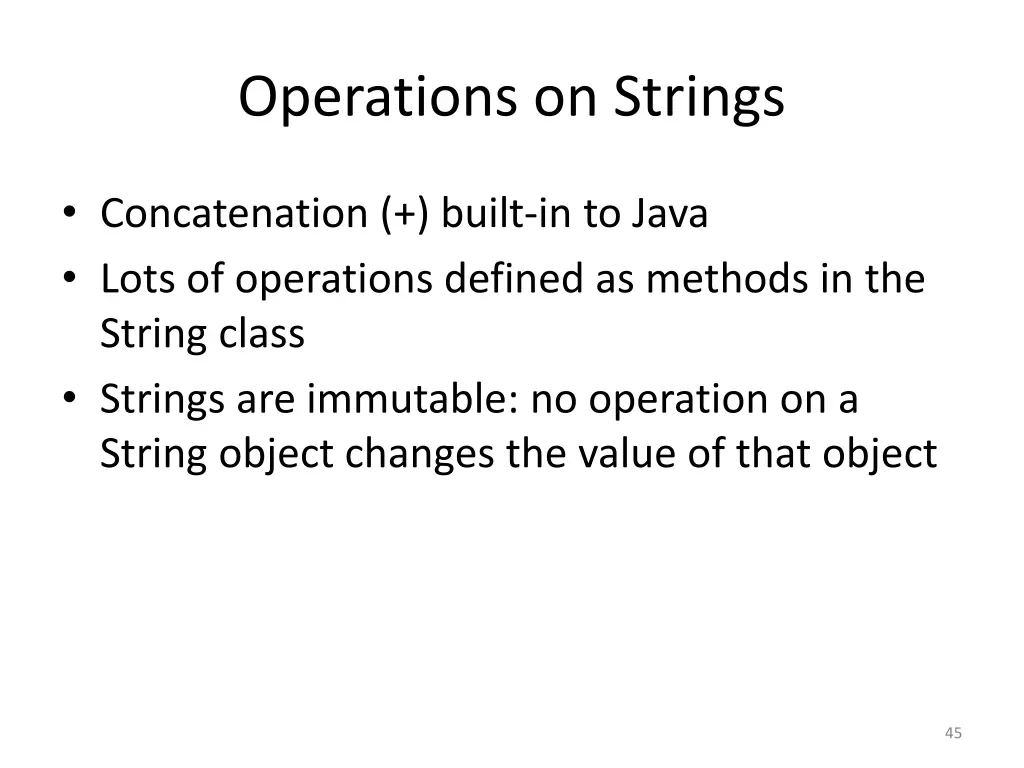 operations on strings
