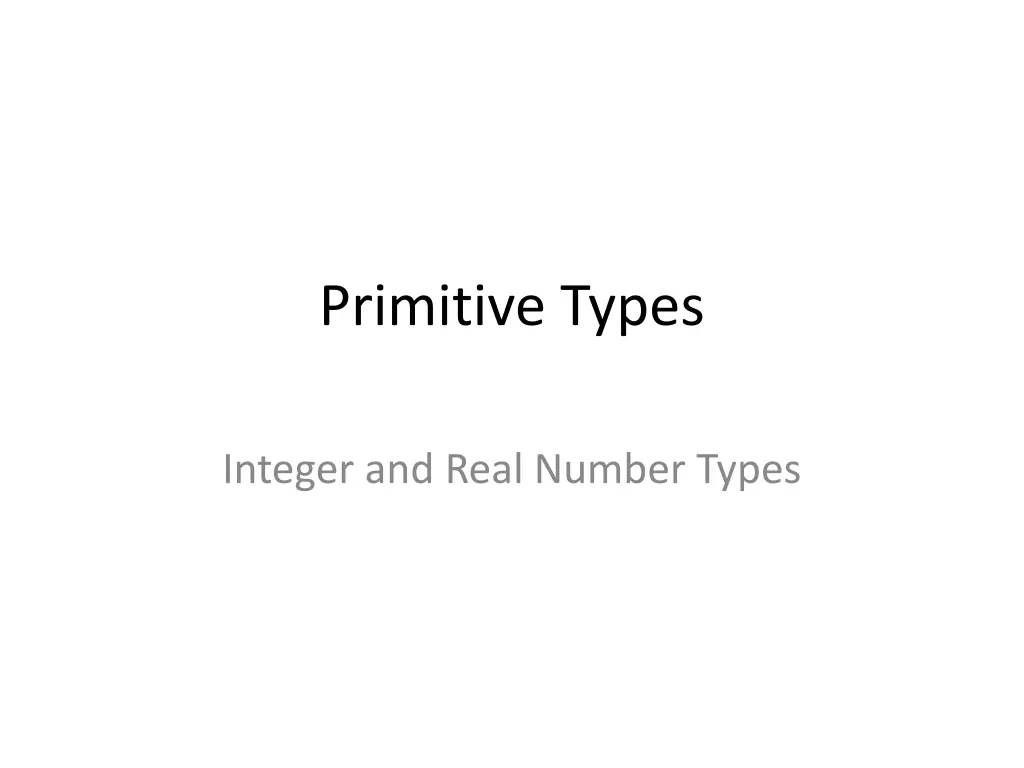 primitive types