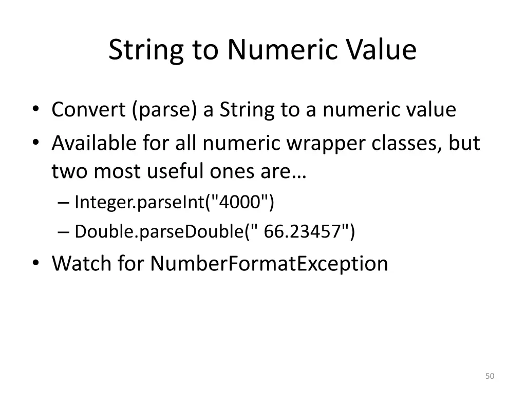 string to numeric value