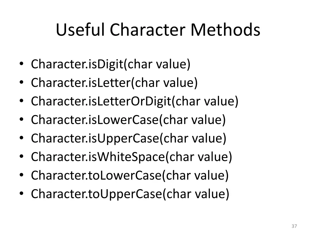 useful character methods