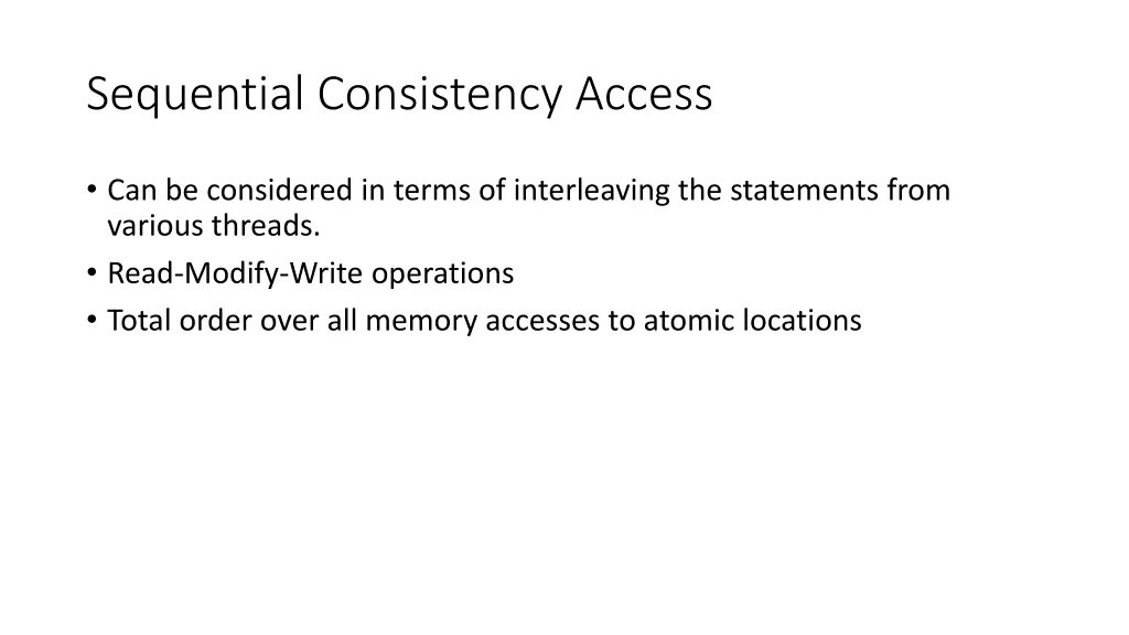 sequential consistency access