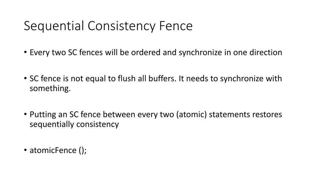 sequential consistency fence