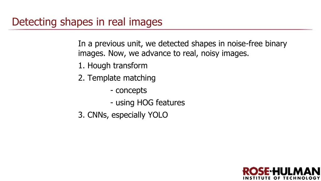 detecting shapes in real images