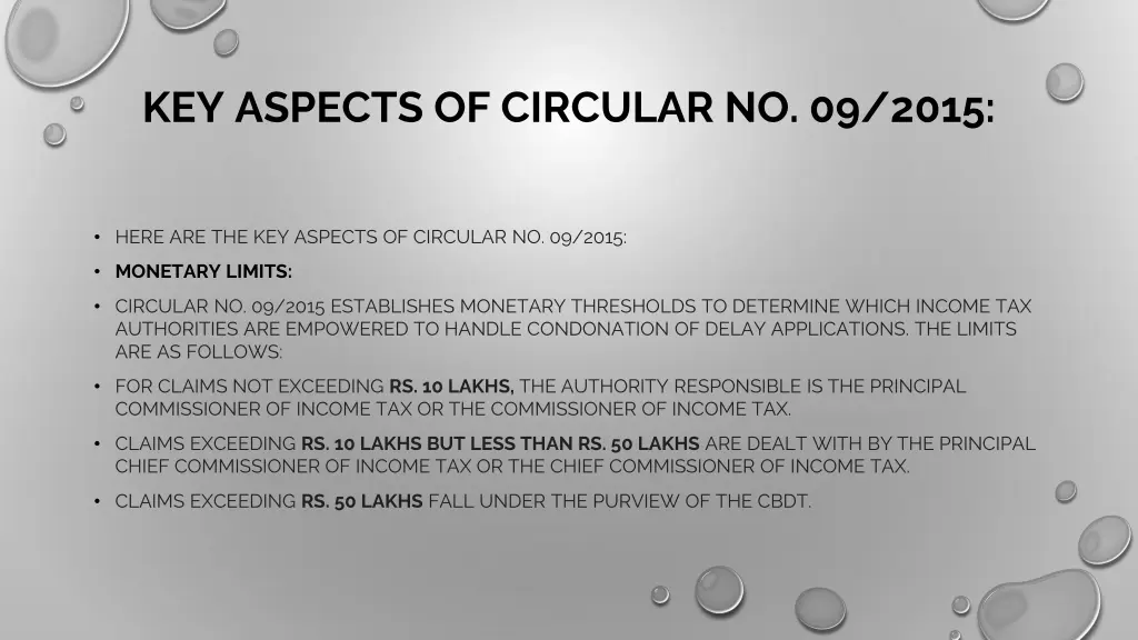key aspects of circular no 09 2015