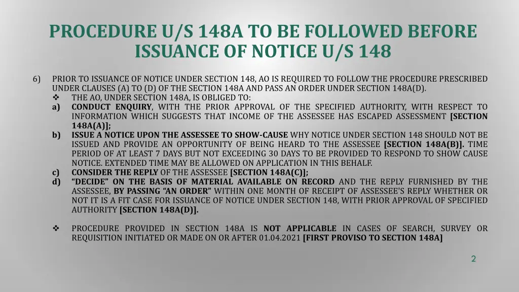 procedure u s 148a to be followed before issuance