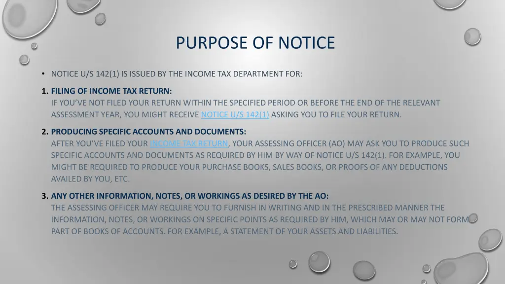 purpose of notice