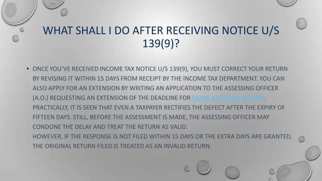 what shall i do after receiving notice u s 139 9