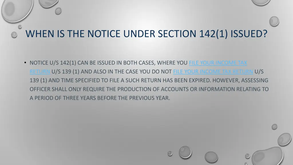 when is the notice under section 142 1 issued