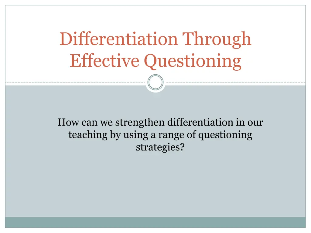 differentiation through effective questioning