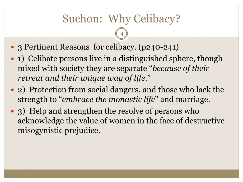 suchon why celibacy