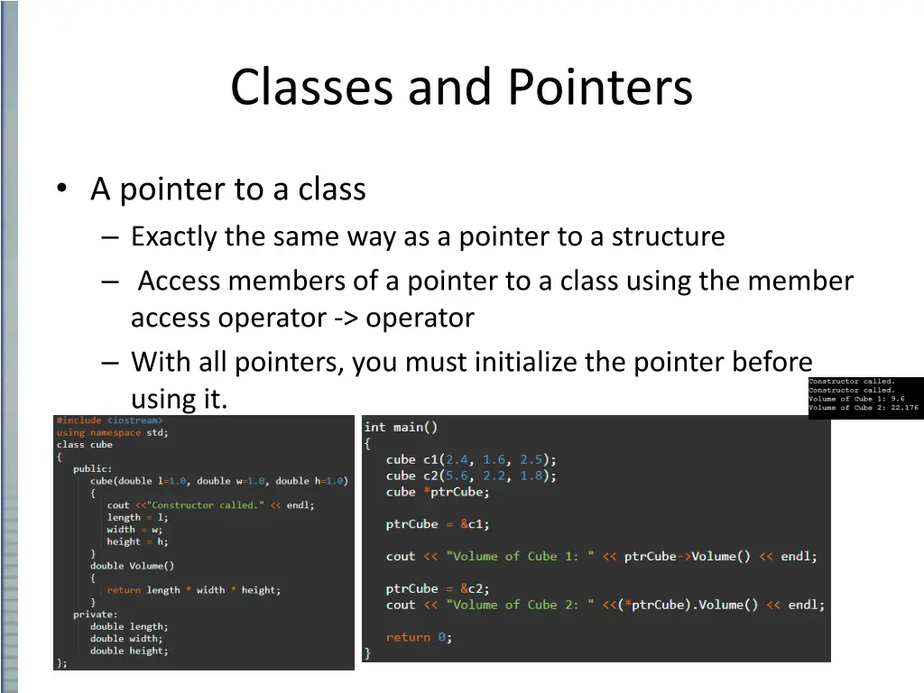 classes and pointers 2