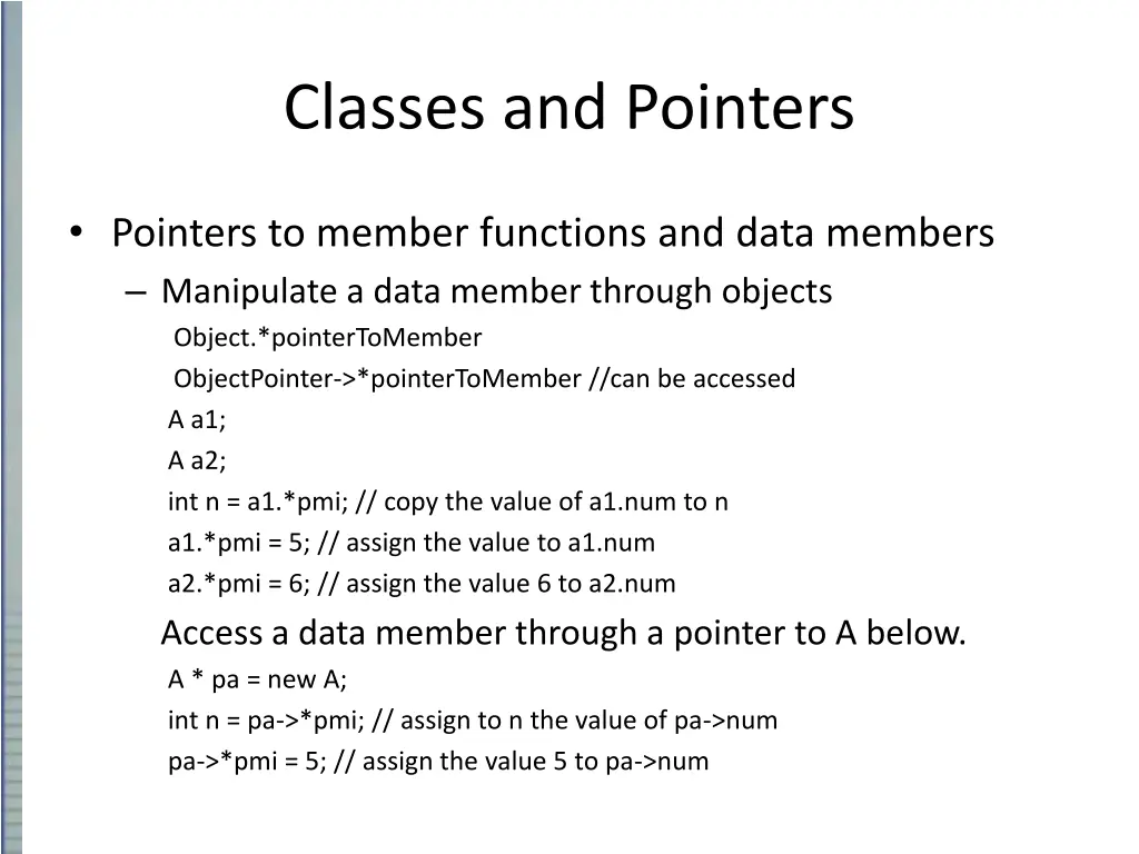 classes and pointers 5