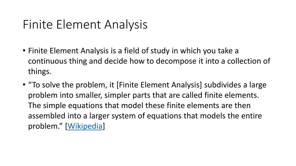 finite element analysis