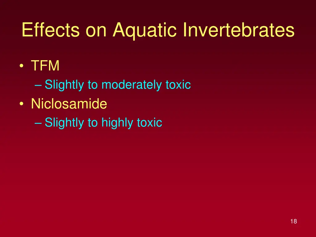 effects on aquatic invertebrates