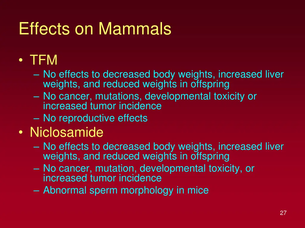 effects on mammals 1