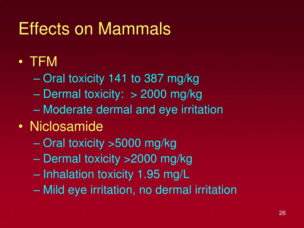effects on mammals