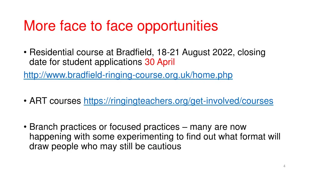 more face to face opportunities