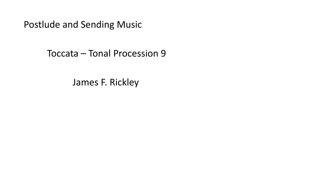 postlude and sending music toccata tonal