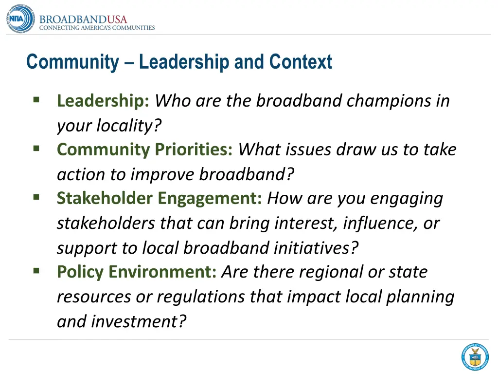community leadership and context