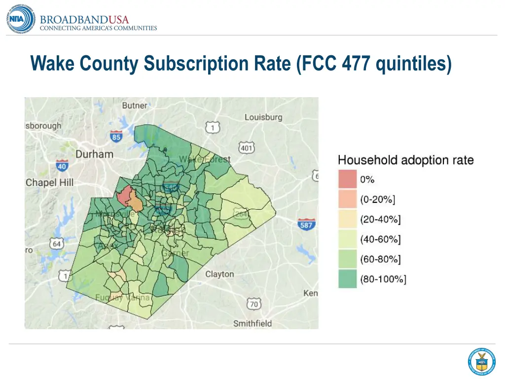 wake county subscription rate fcc 477 quintiles