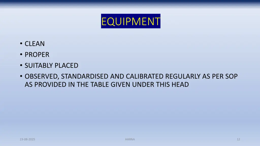 equipment