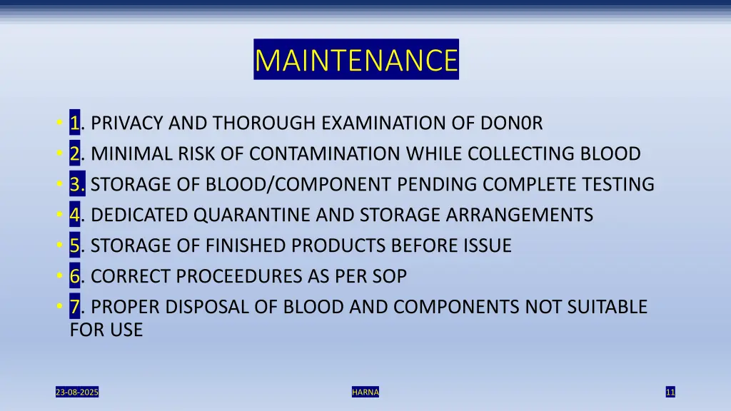 maintenance